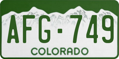 CO license plate AFG749
