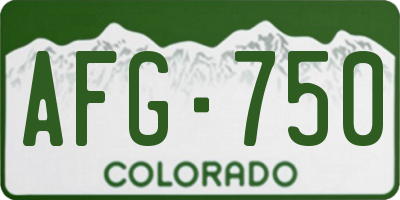 CO license plate AFG750