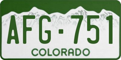CO license plate AFG751