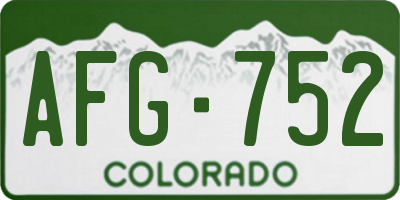CO license plate AFG752