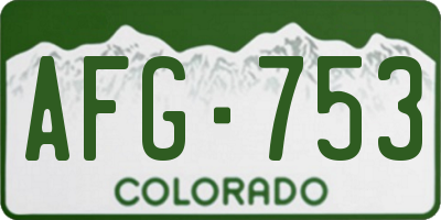 CO license plate AFG753