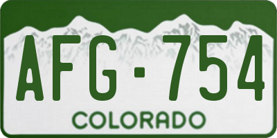CO license plate AFG754