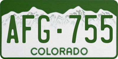 CO license plate AFG755