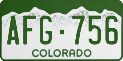 CO license plate AFG756