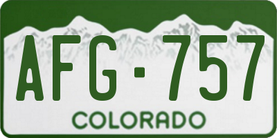 CO license plate AFG757