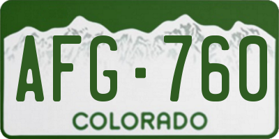 CO license plate AFG760