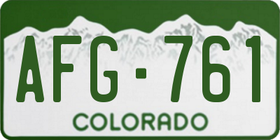 CO license plate AFG761