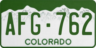 CO license plate AFG762