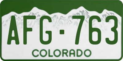 CO license plate AFG763