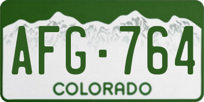CO license plate AFG764