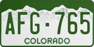 CO license plate AFG765