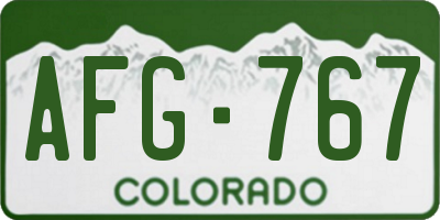 CO license plate AFG767