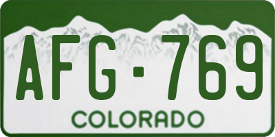 CO license plate AFG769