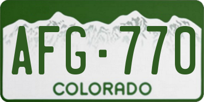 CO license plate AFG770