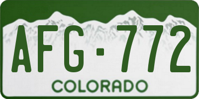 CO license plate AFG772