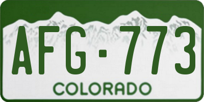 CO license plate AFG773