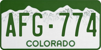 CO license plate AFG774