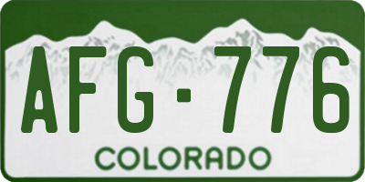 CO license plate AFG776