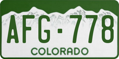 CO license plate AFG778