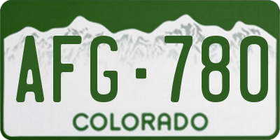 CO license plate AFG780