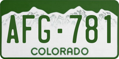 CO license plate AFG781