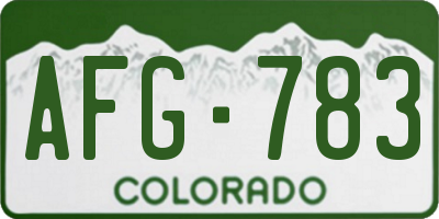 CO license plate AFG783