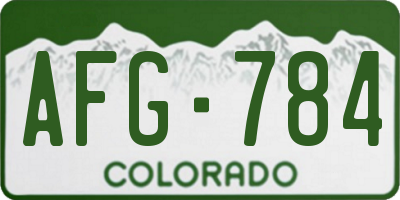 CO license plate AFG784