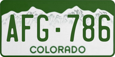 CO license plate AFG786