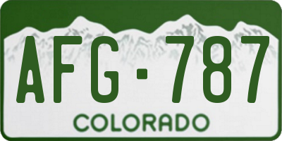 CO license plate AFG787
