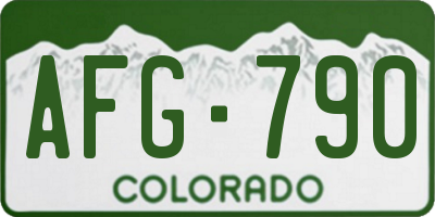 CO license plate AFG790