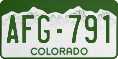CO license plate AFG791