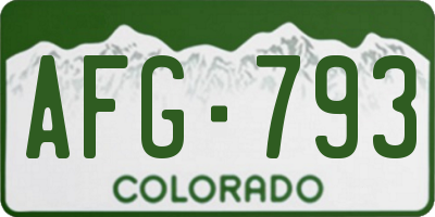 CO license plate AFG793