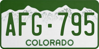 CO license plate AFG795