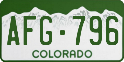 CO license plate AFG796