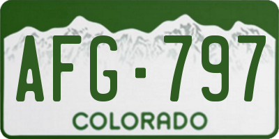 CO license plate AFG797