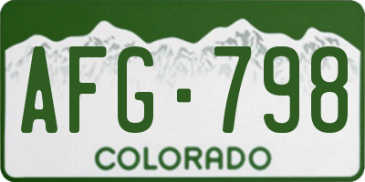 CO license plate AFG798