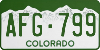 CO license plate AFG799