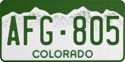CO license plate AFG805