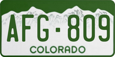 CO license plate AFG809