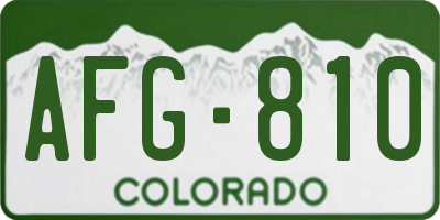 CO license plate AFG810