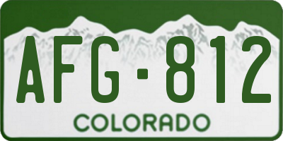 CO license plate AFG812