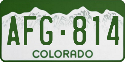 CO license plate AFG814