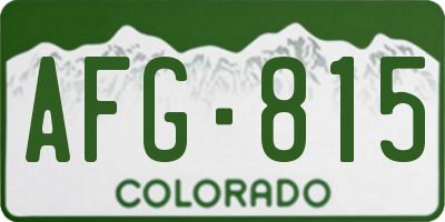 CO license plate AFG815