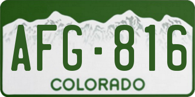 CO license plate AFG816