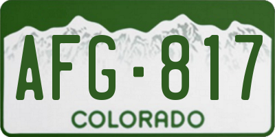 CO license plate AFG817