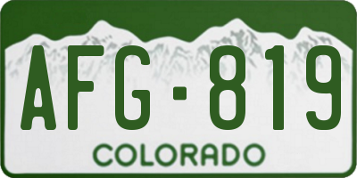 CO license plate AFG819