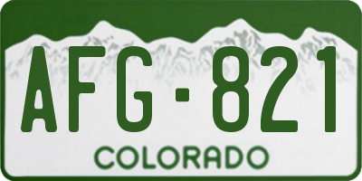 CO license plate AFG821