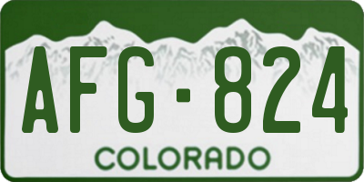 CO license plate AFG824