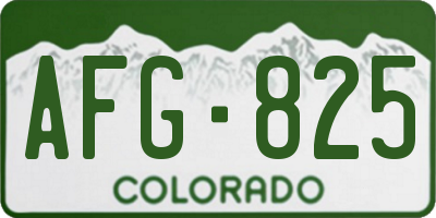 CO license plate AFG825