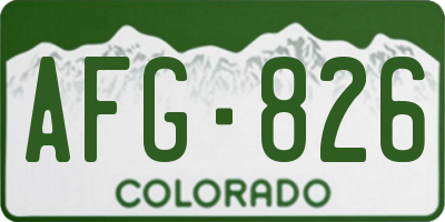 CO license plate AFG826
